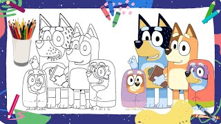 Lets drawampcolor Bluey Family🐕‍🦺💙🐾Magic hands KIT🖌️🖍️🎨 [upl. by Alleyn]