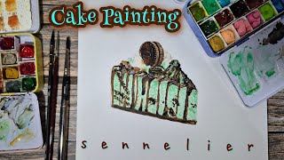 Cake Painting Timelapse Watercolor [upl. by Yenoh870]