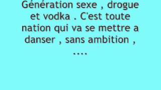 KeenV  Génération Drogue et Vodka  Paroles [upl. by Arodasi]