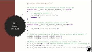 Linux device driver lecture 8  Writing a kernel module and syntax [upl. by Neehcas346]