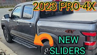 2023 NISSAN FRONTIER PRO4X ROCK SLIDERSSIDE STEPS INSTALL AND REVIEW IRON BISON STEPS [upl. by Erreit]