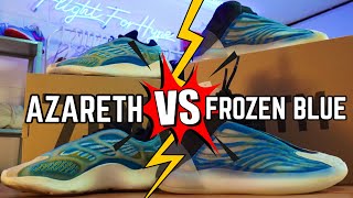 ADIDAS YEEZY QNTM FROZEN BLUE VS YEEZY 700V3 AZARETH ON FEET REVIEW  WHICH ONE SHOULD YOU BUY [upl. by Esorbma588]