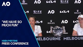 HsiehMertens Press Conference  Australian Open 2024 Final [upl. by Homere459]