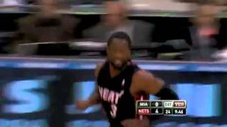 Dwyane Wade AlleyOop to LeBron James for the TwoHanded Dunk against the Nets April 3 2011 [upl. by Akemaj832]