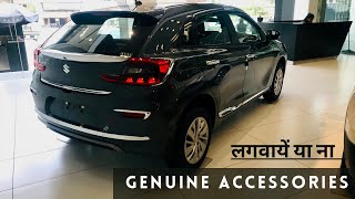 All New 2022 Maruti Baleno  👍 Genuine Accessories  🤷🏻 लगवायें या ना लगवायें  Cars Hacker [upl. by Fianna]