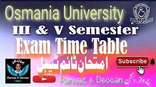 OU III AND V SEM EXAM TIME TABLE RELATED INFORMATION [upl. by Good]