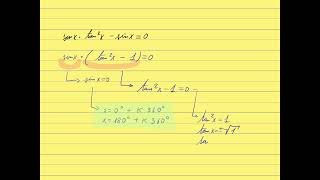 Resolució Equació Trigonomètrica sintan2xsinx0 [upl. by Zaob]