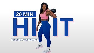 2O MIN HIIT KETTLEBELL AND BODYWEIGHT HIIT INTENSE NO REPEAT FITBYMARY [upl. by Symons]