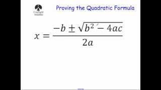 Deriving the Quadratic Formula [upl. by Vivienne]