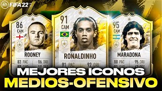 TOP 15 MEJORES ICONOS MEDIOCENTRO OFENSIVOS MCO EN FIFA 22 [upl. by Davilman]