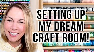 Craft Room Setup Organization amp Storage Tips for Craft Supplies  Decor Ideas  Organize With Me [upl. by Nibbs]