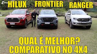 Comparativo Toyota Hilux x Nissan Frontier x Ford Ranger  Qual picape média é melhor Parte 12 [upl. by Aubry]