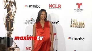 Zoe Saldana Pregnant  2014 ALMA Awards  Red Carpet  New Video [upl. by Riha204]