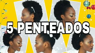 5 PENTEADOS PARA FESTAS CABELO CRESPO CURTO [upl. by Reinert254]