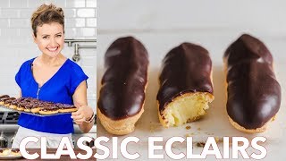 How To Make Classic Eclairs Recipe  Chocolate Ganache [upl. by Asher606]