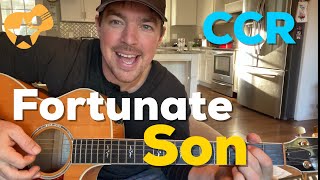 Fortunate Son  Creedence Clearwater Revival  Beginner Guitar Lesson [upl. by Sallyann100]