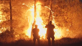 California Wildfires Park Fire sparked by burning car explodes overnight in Butte and Tehama [upl. by Hedelman27]