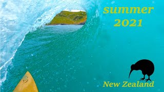 Summer 2021 surf video surfing in New Zealand [upl. by Nylodnarb]