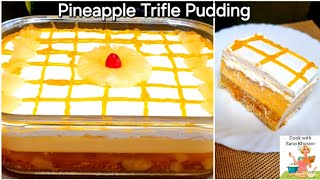 Pineapple Trifle Pudding  Trifle Pudding Recipe  No Bake Party Dessert  Festival Sweets [upl. by Sven]