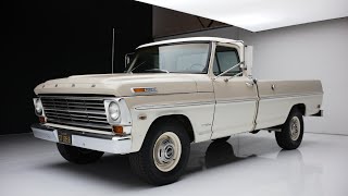 Bring a Trailer 1968 Ford F250 Camper Special Walk Around [upl. by Noryv]