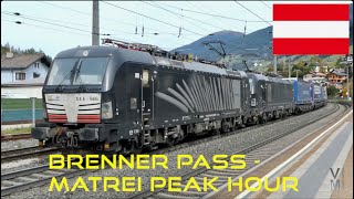 Austrian Trains Brenner Pass  Peak Hour at Matrei [upl. by Arotal656]