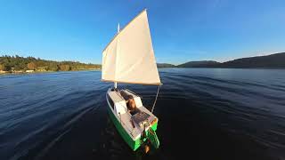 First sail on a Phil Bolger box inspired jim michalak robbsboat Built by Tom Sorensen [upl. by Charie]