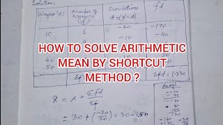 HOW TO SOLVE ARITHMETIC MEAN SHORTCUT METHOD CL11CH7 MEASURES OF CENTRAL TENDANCY ECONOMICS NBSE [upl. by Desi19]