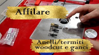 Tornitura legno Come affilare woodcut anelli termiti e ganci con limitatore [upl. by Lon]