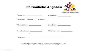 Persönliche Angaben  Personal details in German Language [upl. by Enineg]