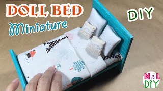 DIY Miniature Doll Bed  How to make Doll Bed [upl. by Nicoli33]