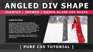 Html Css Angled Div Shape  Slanted  Skewed  RazorBlade div Shape  Pure Css Tutorial [upl. by Airamesor123]