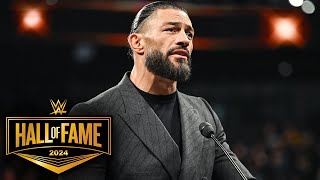 Roman Reigns acknowledges Paul Heyman in induction speech WWE Hall of Fame 2024 highlights [upl. by Ingaborg549]