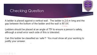 7 Year 10 Scheme 1 Trigonometry Lesson 2 Calculating Angles [upl. by Gnuhn]