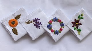 VERY EASY HANDKERCHIEF EMBROIDERY DESIGNS FOR BEGINNERSRumal designs [upl. by Limaa]