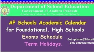 AP Academic Calendar official primary and High school time table exams weightage Holidays details [upl. by Gomar]