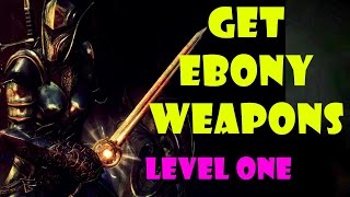 Skyrim Remaster EBONY Bow amp Great Sword at LEVEL ONE Best Weapons Start Guide [upl. by Sinegold]