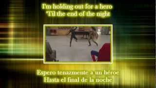 Glee  Holding out for a Hero  Sub spanish with lyrics [upl. by Hillman679]