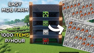 Minecraft AUTOMATIC and SIMPLY MOB FARM  NO SPAWNER  FAST TUTORIAL  SUPER EASY [upl. by Hubing]