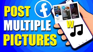 How To Post Multiple Pictures On Facebook Story With Music Easy Way [upl. by Luci452]