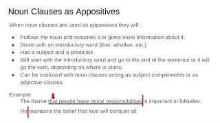 Noun Clauses as Appositives Grammar 88  Google Slides [upl. by Htezzil574]