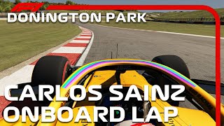 Carlos Sainz Onboard  F1 Donington Park Circuit [upl. by Gapin]