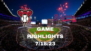 Atlanta Braves vs Arizona Diamondbacks Highlights 71823 [upl. by Reede]