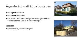 Vad är grejen med boende hyresrätt bostadsrätt äga sitt boende [upl. by Sally]