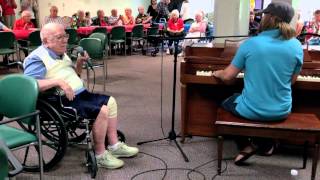 100th Birthday Party for my grandpa singing dancing piano [upl. by Eillam]