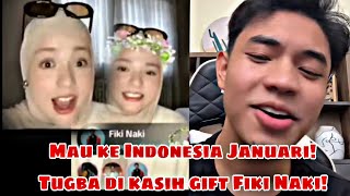 Fiki Naki kasih Gift tugba Saat bilang akan ke Indonesia Januari [upl. by Llednohs861]