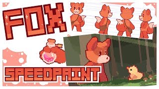 Fox Sprite Sheet Pixel Art Speedpaint [upl. by Atnahc]