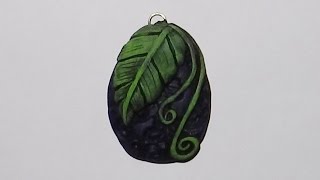 Polymer Clay Leaf Pendant [upl. by Aurelius]