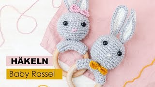 Hasen Rassel häkeln  🎁 DIYGeschenk zur Geburt [upl. by Anastase355]