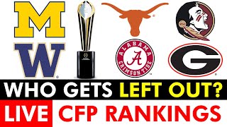 College Football Playoff Rankings 2023 LIVE  CFP Bracket Is Alabama Florida State Or Texas OUT [upl. by Noteloc]