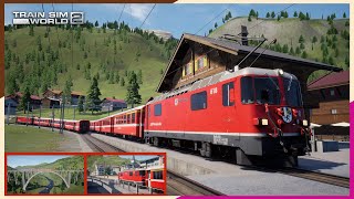 RhB GE 44 ii cab ride  R1432 Arosa to Chur  Train Sim World 2 Arosa Line [upl. by Daht]